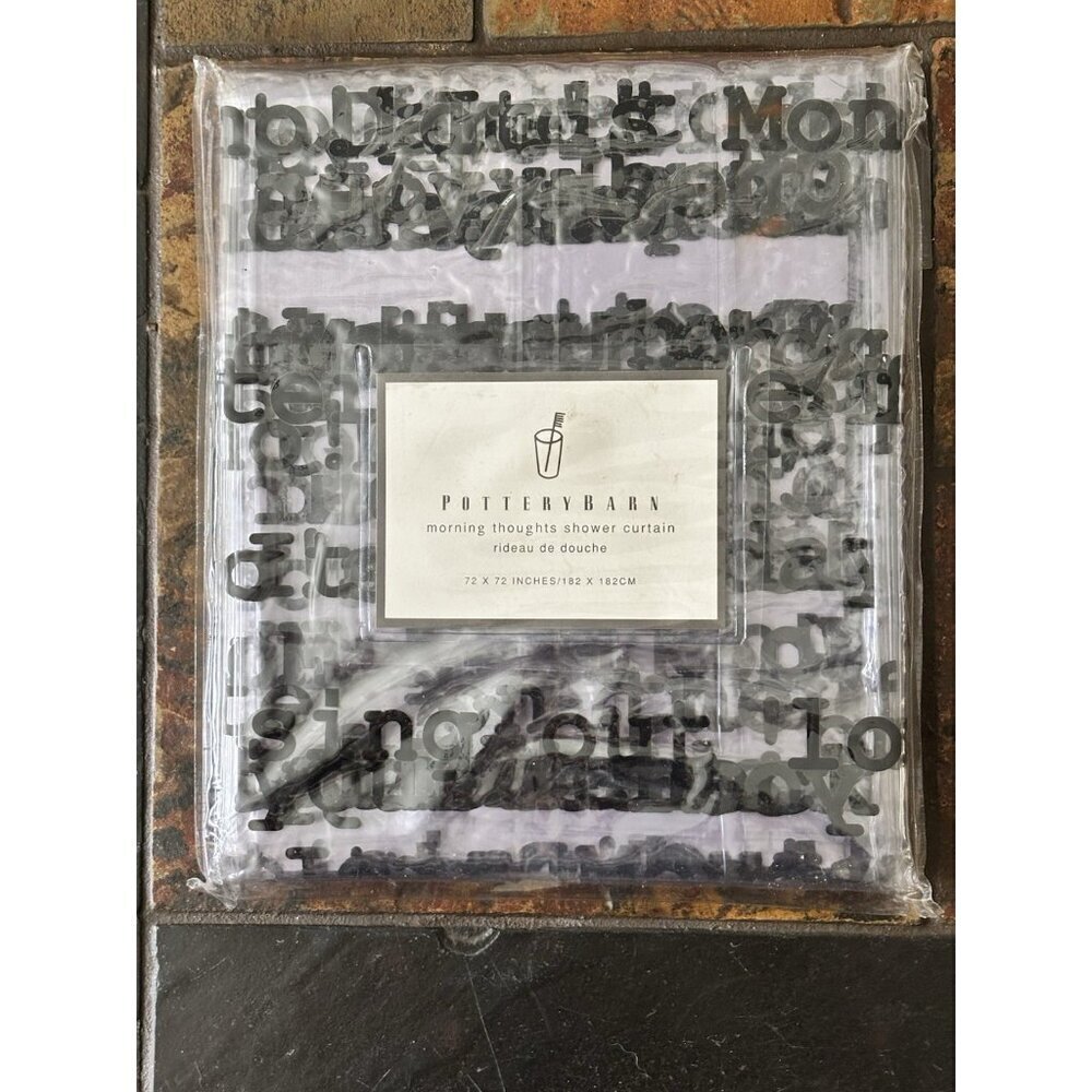 NWT Pottery Barn Morning Thoughts Clear Shower Curtain 72"x72" 100% PVC